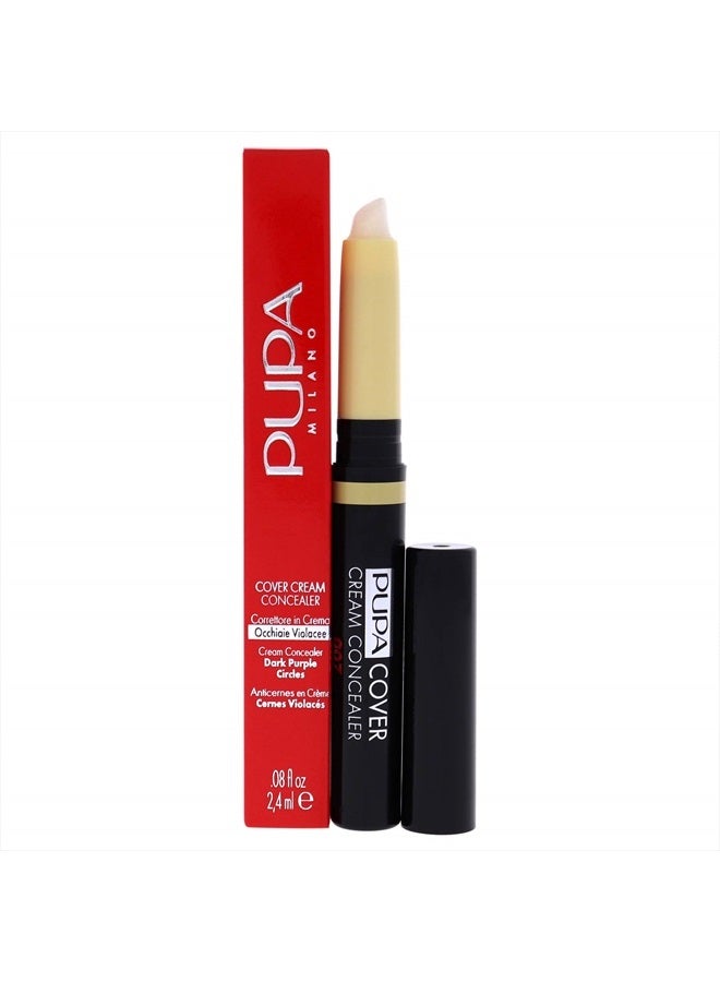 PUPA Milano Cover Cream Concealer - Offers Light To Medium Coverage - Corrects Dark Circles And Imperfections - Blendable Formula Enriched With Vitamin E - Neutralizes Skin - 007 Yellow - 0.08 Oz