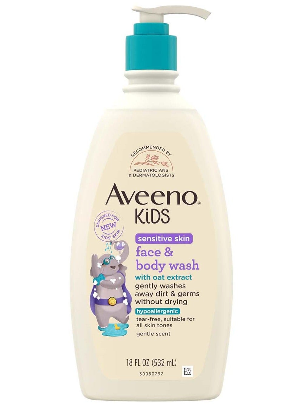 Kids Sensitive Skin Face And Body Wash with Oat Extract, 18 oz
