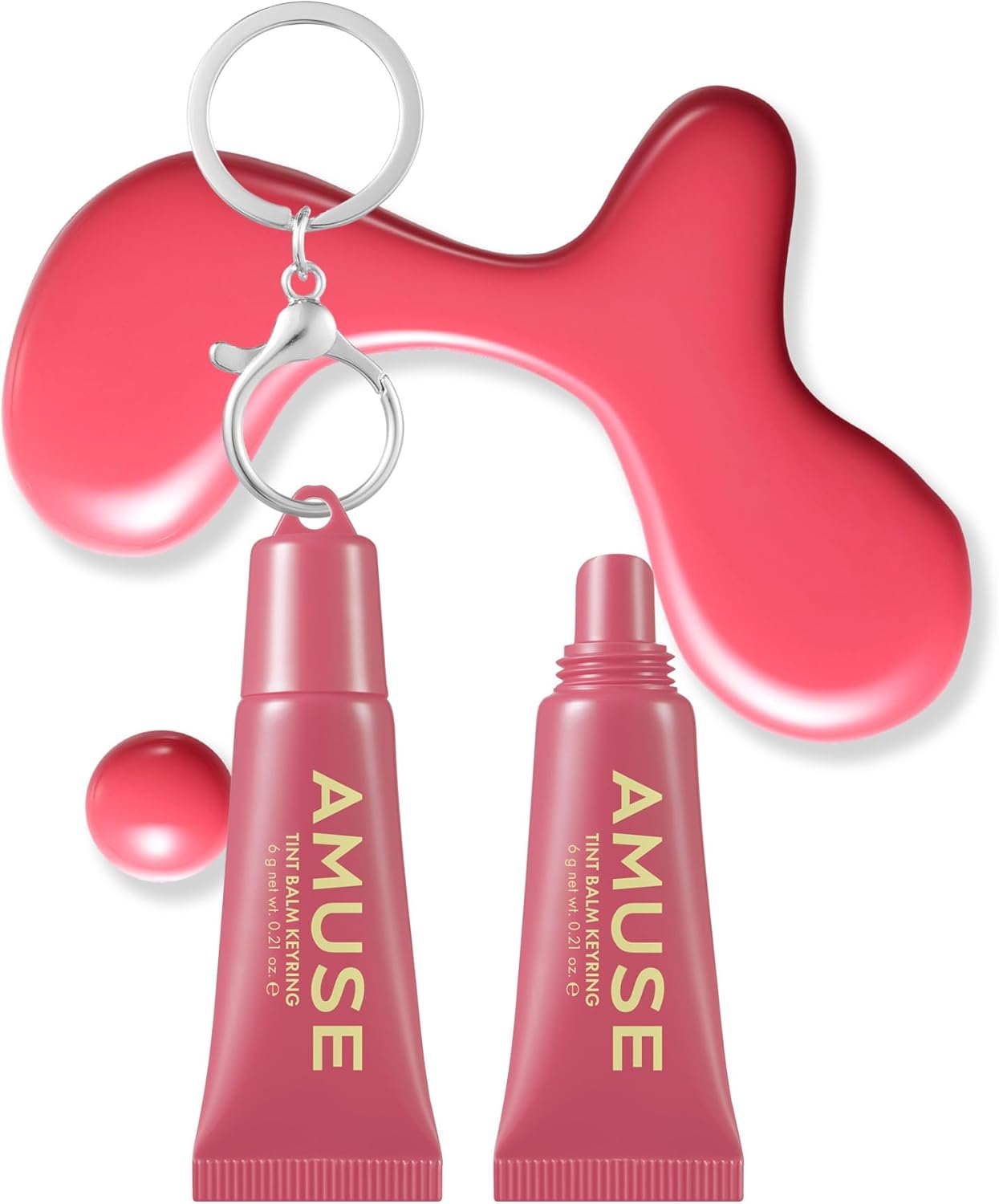 AMUSE Care Tint Lip Balm Keyring - 05 ROSE ME