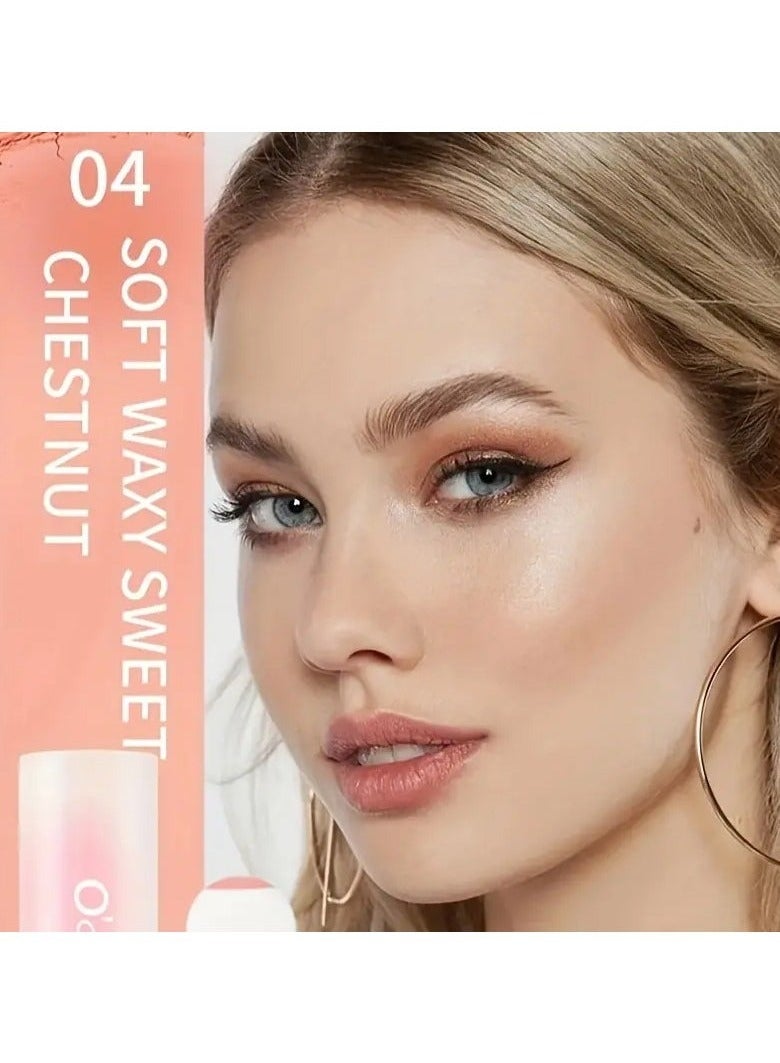 OCHEAL  Waterproof Blush Stick for Medium Skin Tone - Matte Finish, Medium Coverage, Pink Color Tone, Comfortable Sponge Head Applicator (4 Shades Set) #4