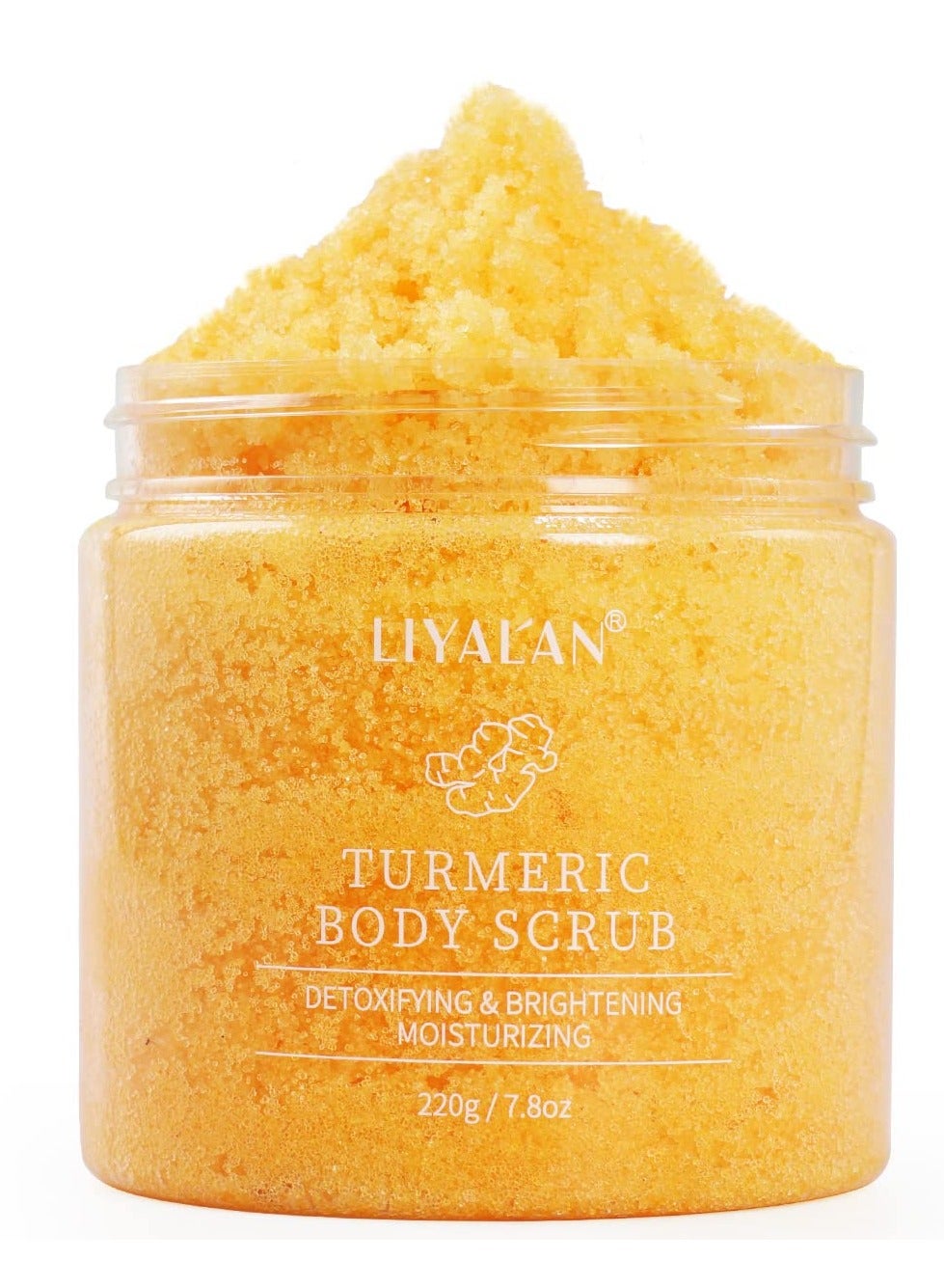Liyalan Turmeric Body Scrub Moisturizing and Exfoliating Body, Face, Hand, Foot Scrub,Nourishes Skin,Deep Cleansing 7.8oz