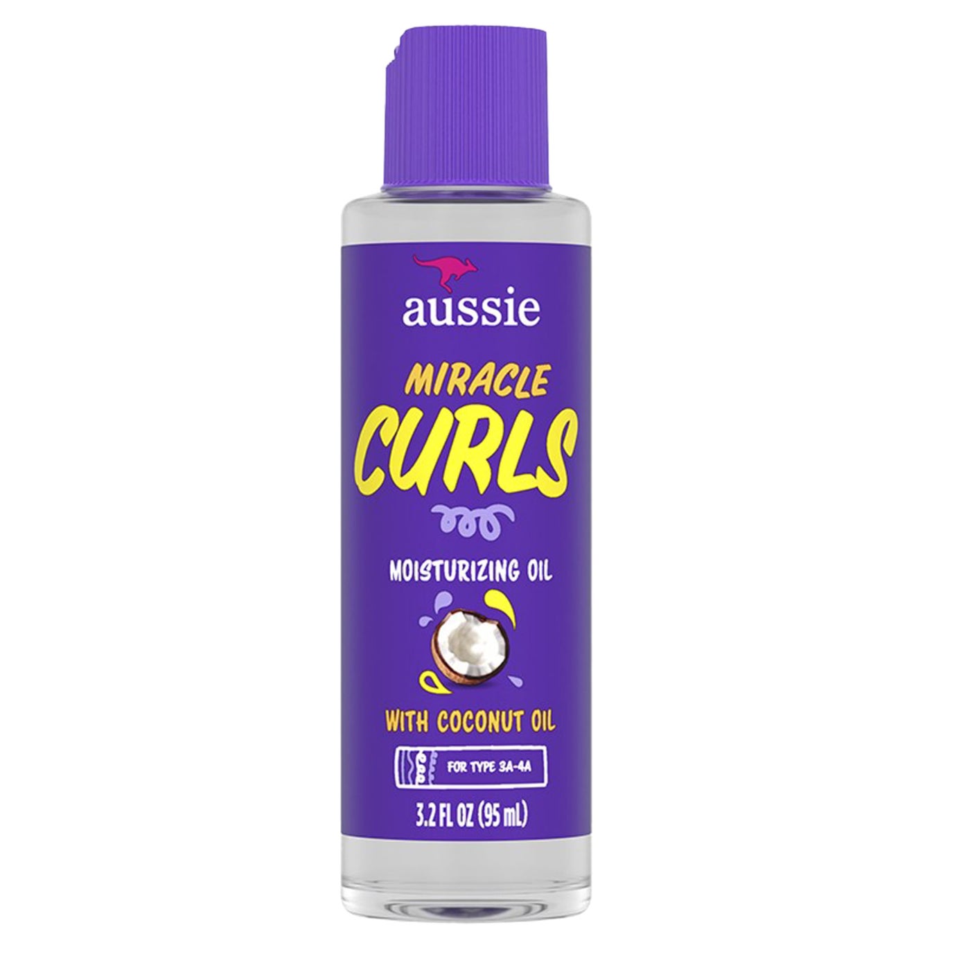 Aussie Miracle Curls Curl-Defining Oil Hair Treatment With Australian Jojoba Oil 3.2 Fl oz, 0.925 Fl oz