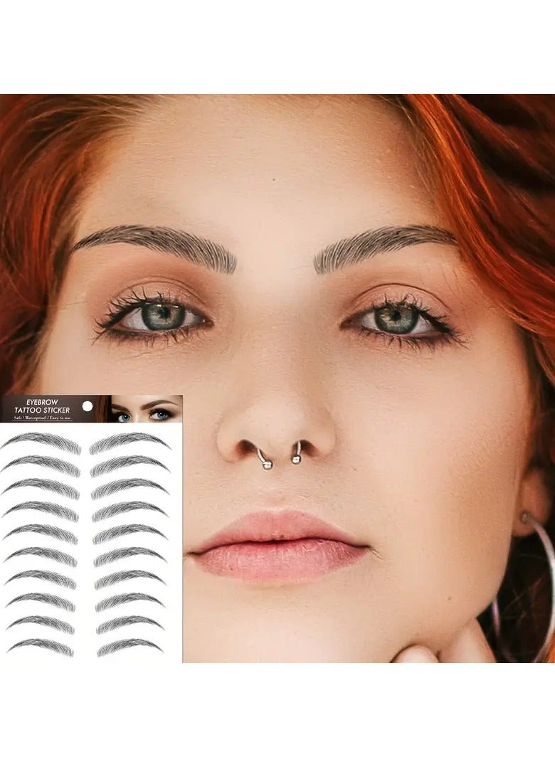 Eyebrow Tattoo Sticker 1 Sheet Long Lasting Waterproof Simulation Makeup Cosmetic