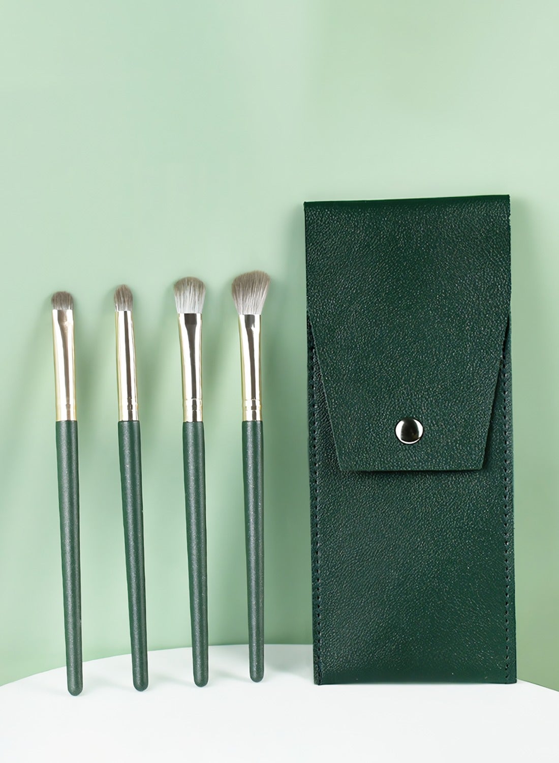4 Piece Eye Makeup Brush Set Eyeshadow Contour Brushwith Travel Pouch