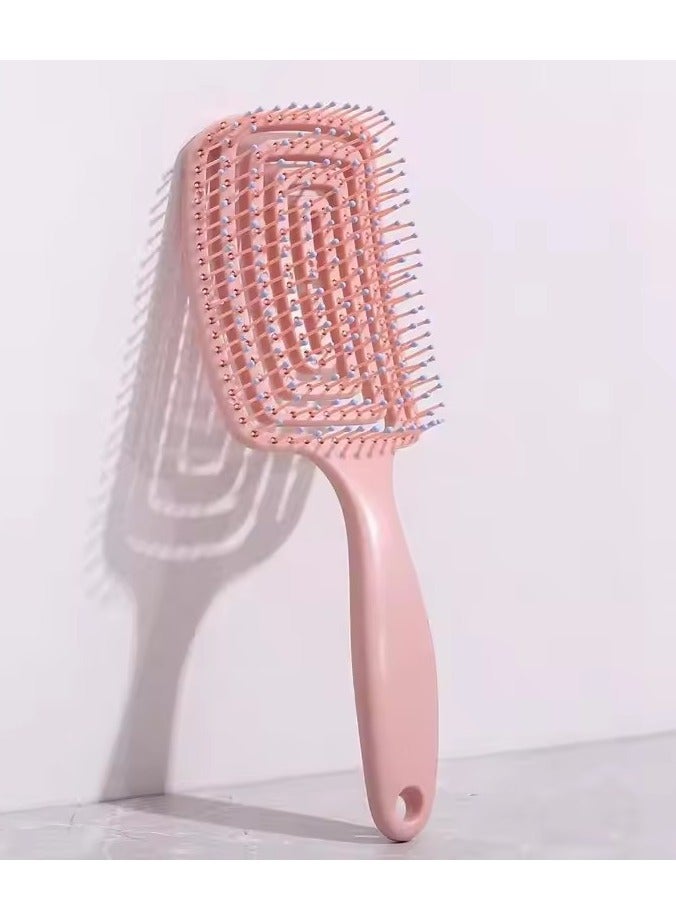 1Pcs Elastic Massage Comb Hollow Out Hair Brush Scalp Massage Combs Hair Styling Detangler Fast Blow Drying Detangling Tool