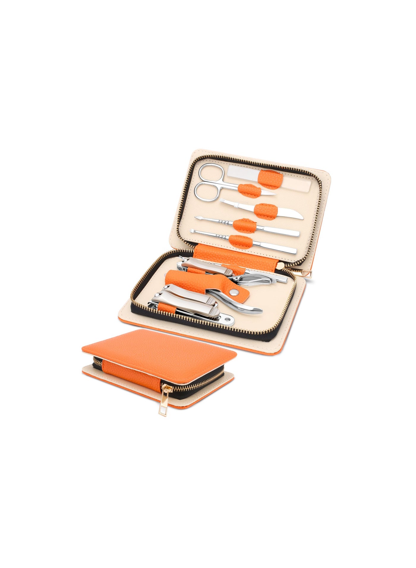Professional Manicure Set for Adult,10-in-1 High-Grade Nail Cutter Ingrown Toenail Clippers Pedicure with Leather Travel Case.Heavy-Duty Stainless Steel Nail Care Grooming Kit.