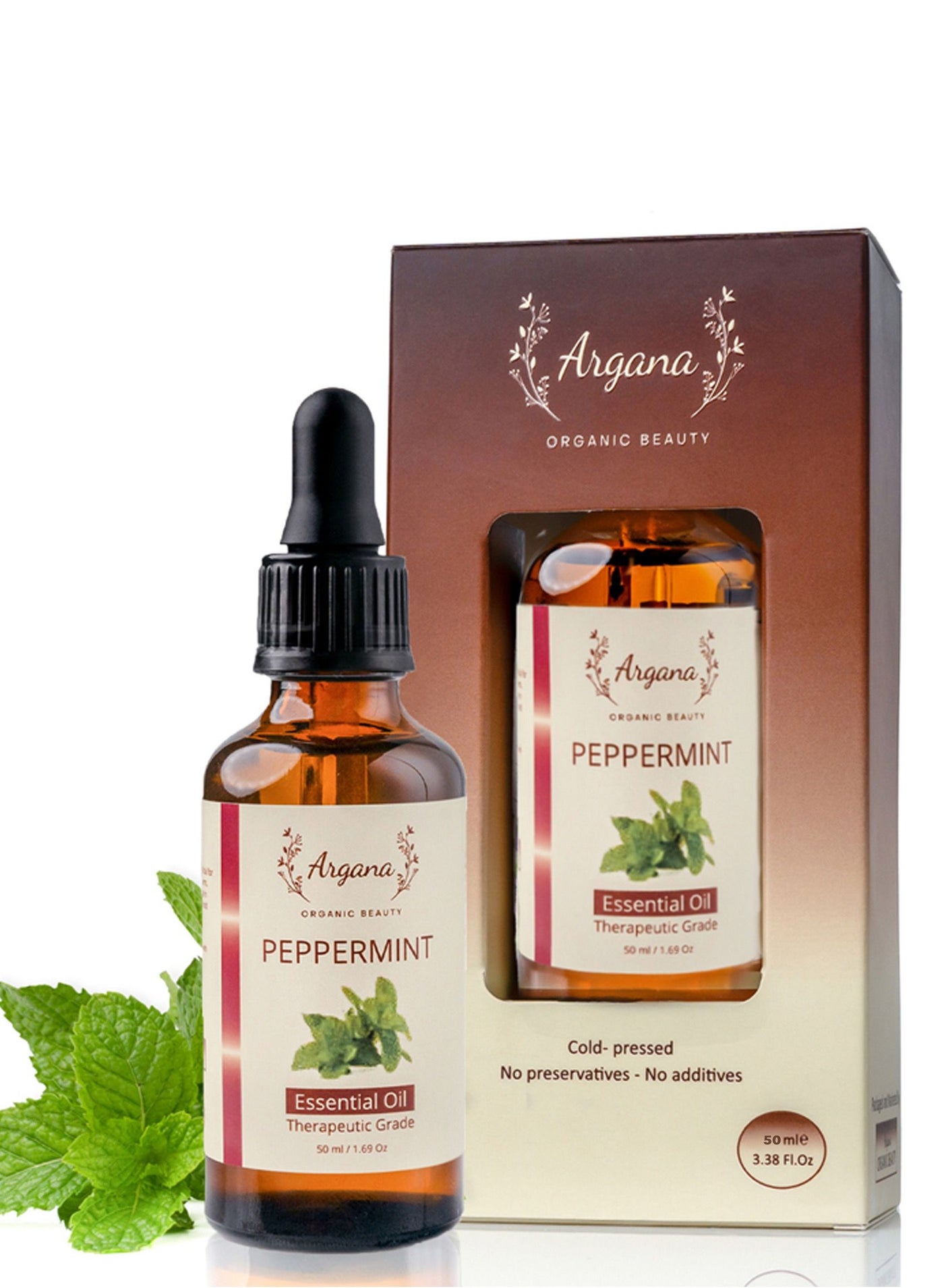 Peppermint Essential Oil 50ml 100% Pure Organic & Natural Undiluted Oil With Premium Therapeutic Grade Organic Certified Perfect for Aromatherapy Relaxation Diffuser Skin & Hair