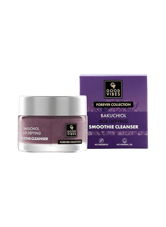 Good Vibes Bakuchiol Age Defying Smoothie Cleanser, 45 g | Evens Skin Tone | Boosts Collagen | Refines Skin Texture | Mineral Oil Free, Paraben Free, Sulfate Free