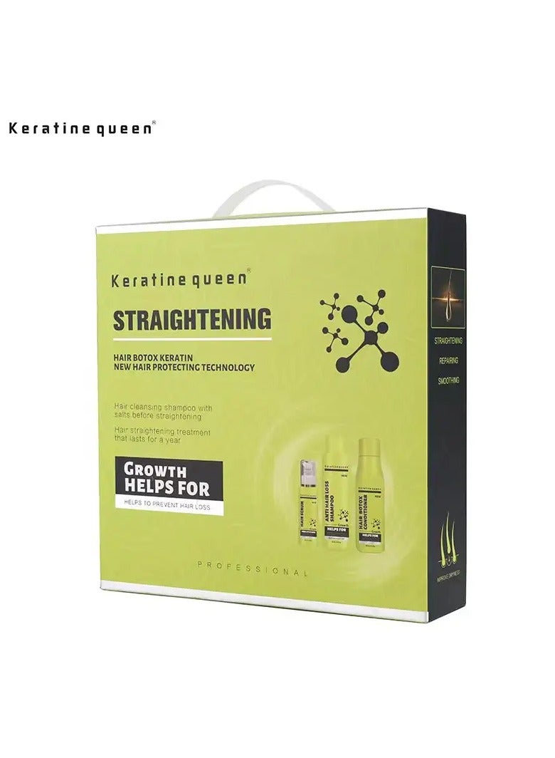Hair Botox Keratin New Hair Protecting Technology Straightening Hair Serum Shampoo Conditioner Set