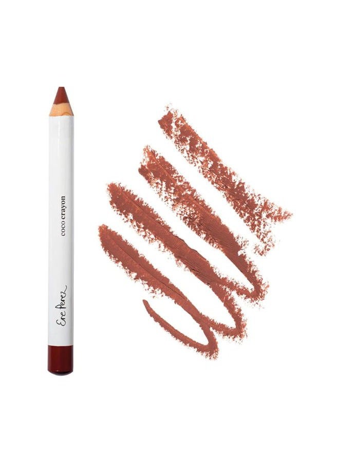Natural Coco Crayon Hydrating Lip Color | Baobab + Coconut Oil, Silica, Vitamin E | Protect, Nourish, Repair | Vegan, Cruelty-Free, Clean Beauty (Brave, 0.01 oz | 3 g)