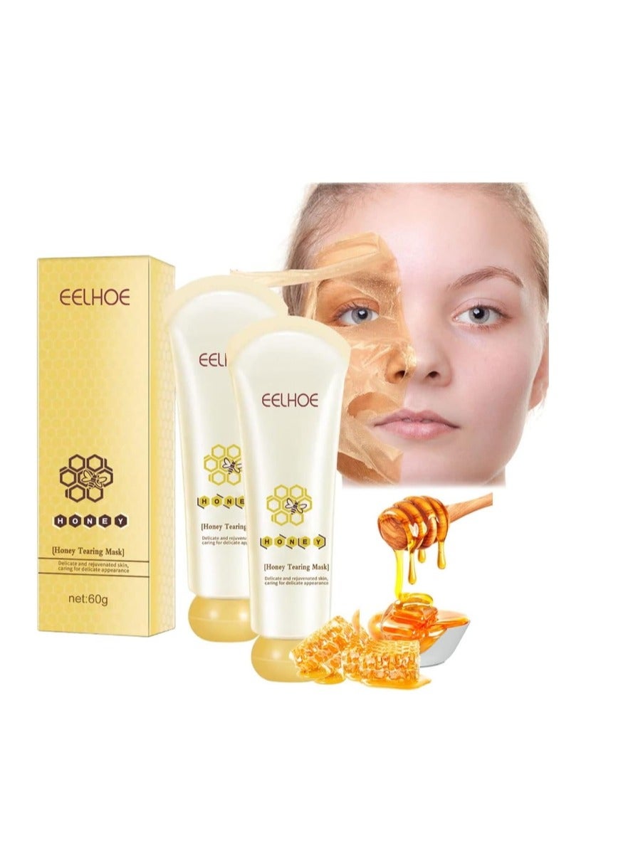 Honey Tearing Peel Mask,Oil Control Blackhead Remover Honey Mask Tearing Skin Clean Pores Peel Mask Off Dead Skin 60g
