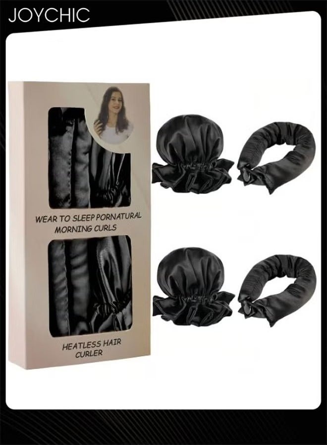 New Satin Heatless Hair Curler, Hair Rollers for Heatless Curls with Hair Caps, No Heat Curling Headband Can Sleep in Overnight, Soft Curling Rod Headband for Long Hair