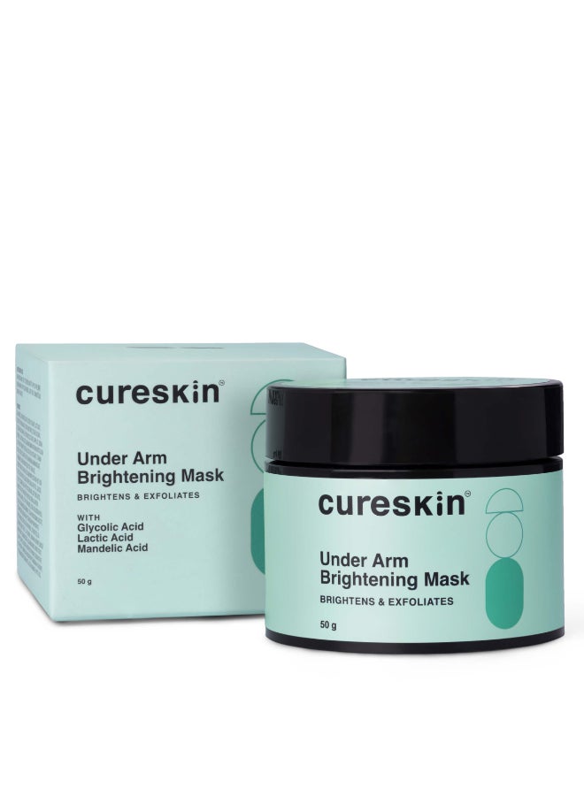 Cureskin Under Arm Brightening Cream Mask with Lactic Acid, Glycolic Acid & Malic Acid | Dark Underarms & Hyperpigmentation | Under Arm Dark Removing Cream, 50 g (Pack of 1)