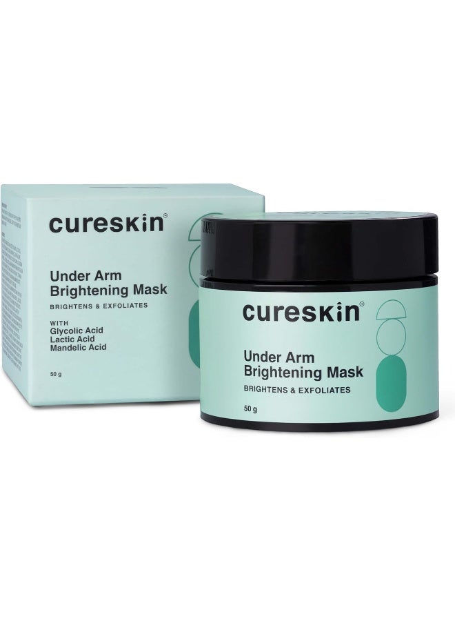 Cureskin Under Arm Brightening Cream Mask with Lactic Acid, Glycolic Acid & Malic Acid | Dark Underarms & Hyperpigmentation | Under Arm Dark Removing Cream, 50 g (Pack of 1)