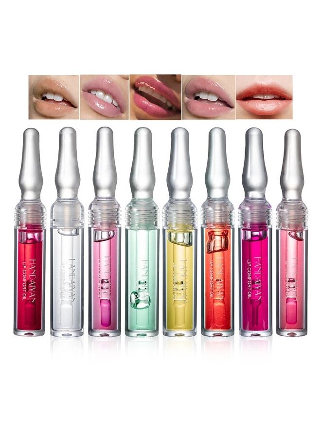 Moisturizing Lip Gloss Set 8 Pack Lip Comfort Oil Transparent Lip Gloss Kit