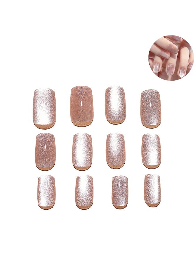 French Tip Press On Nails - Package Soft Gel French Fake Nails Short, Salon-quality Press On Nails, Seamless Glue-on Nails for Woman Nail Art Manicure