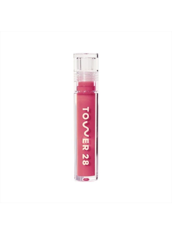 ShineOn Milky Lip Jelly, COCONUT | Non-Sticky, Vegan Lip Gloss in Milky Rosy Pink | Apricot and Raspberry Seed Oil | Moisturizing, Clean, Cruelty Free