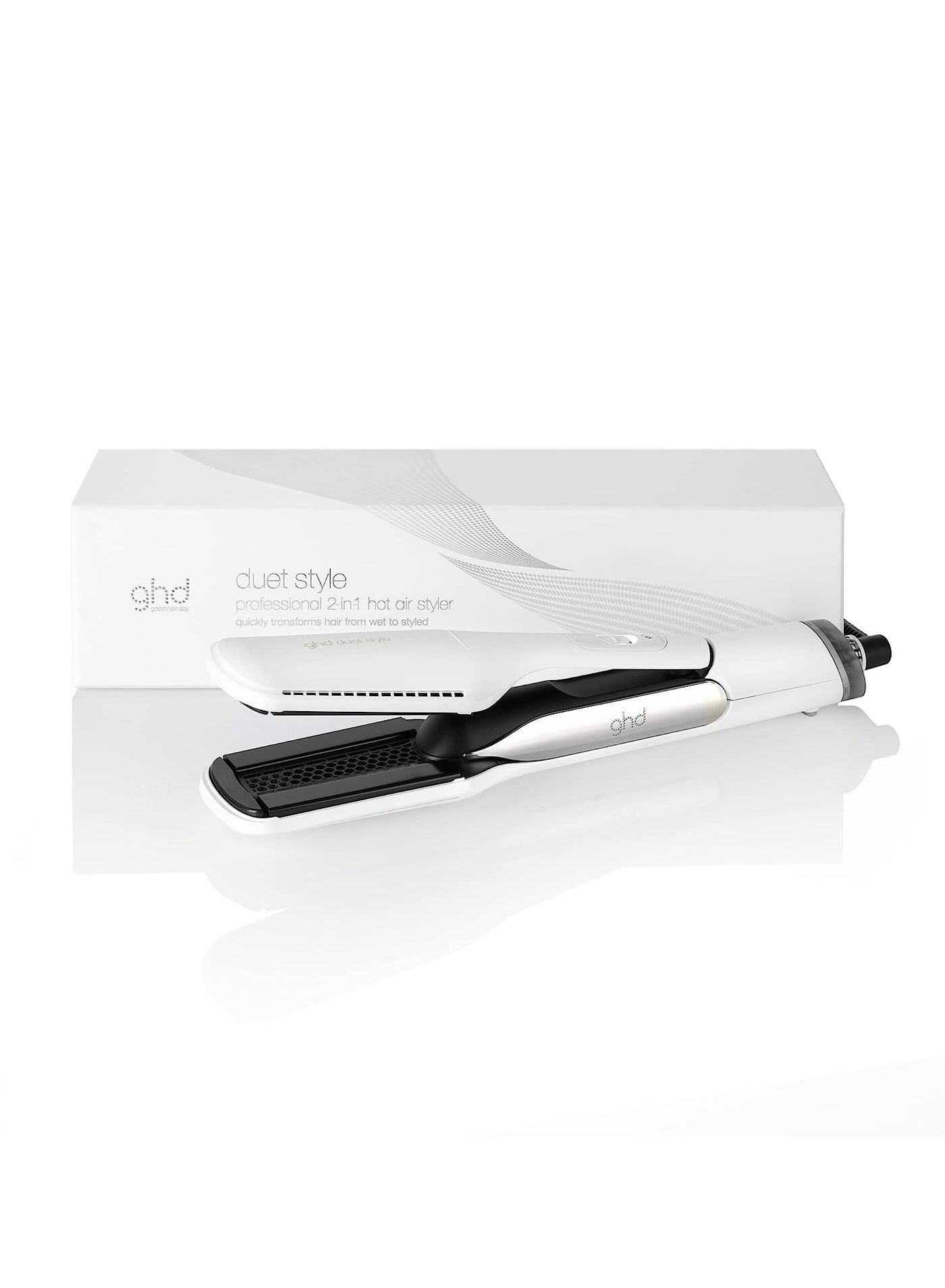 ghd Duet Style 2-in-1 Hot Air Styler - White, Wet to Styled with Air Fusion Technology