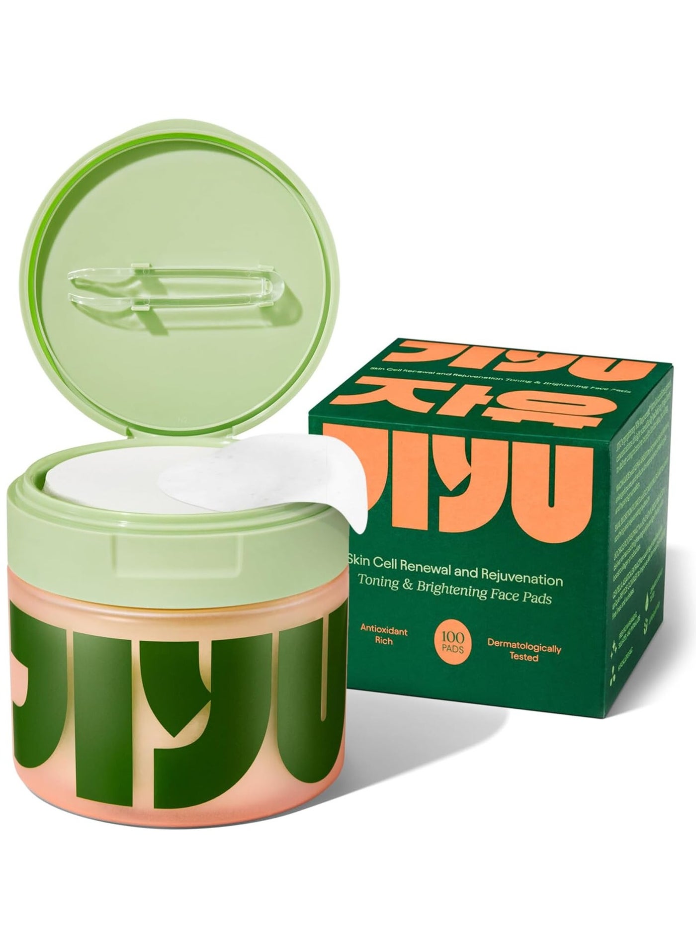 JiYu Korean Anti-Aging Toner Pads Dark Spots & Wrinkles - Moisturizer with Snail Mucin, Centella Asiática, Niacinamide, Peptides - For Polished and Young Skin - 100 Count