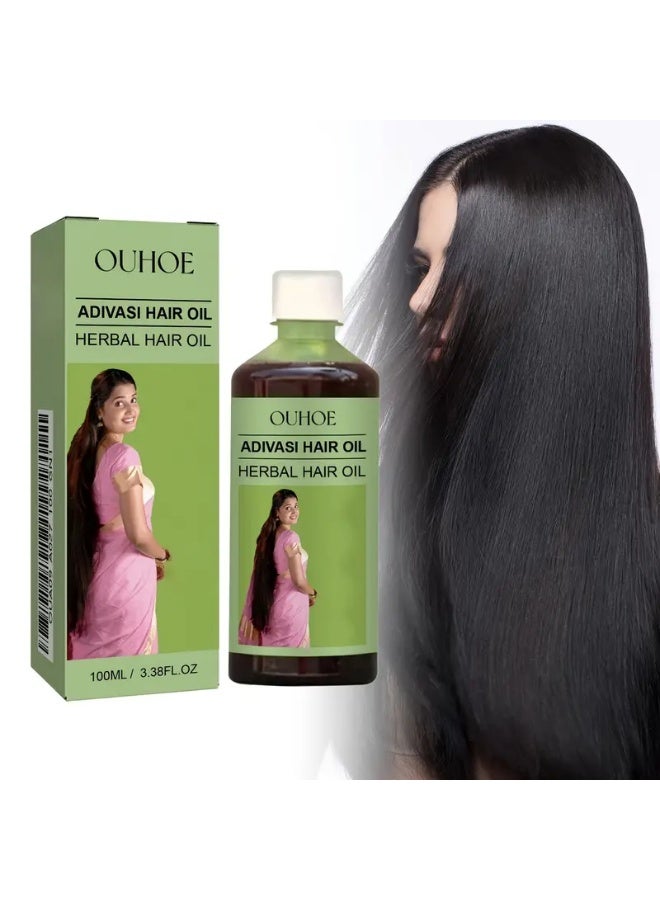 "OUHOE Adivasi Herbal Hair Oil – Achieve Long, Glossy Hair the Natural Way"