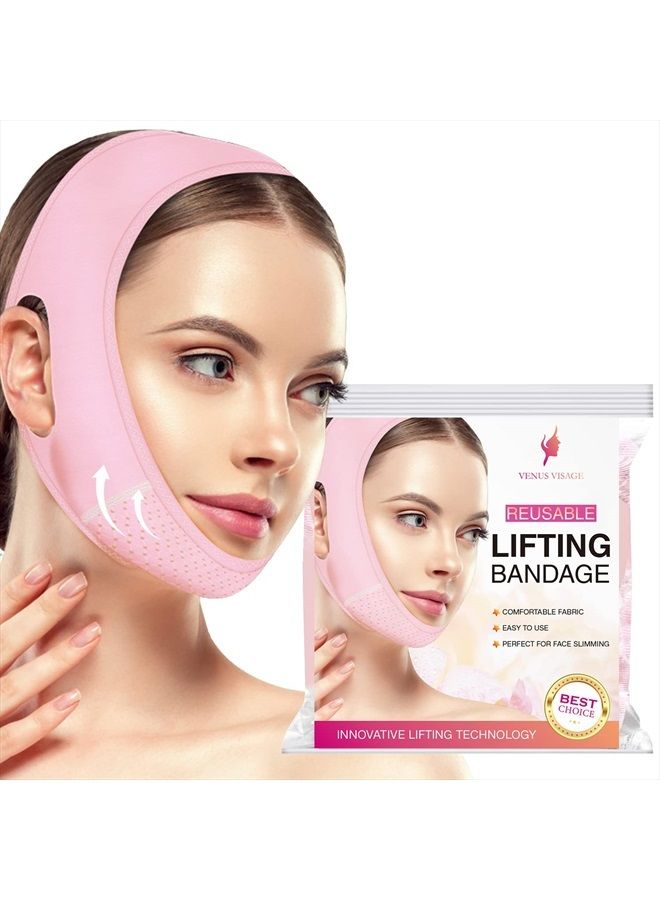 V Shaped Face Lift Mask - Reusable Double Chin Reducer Strap for Women, Jawline Slimming Belt, Chin Up Mask for a Defined Jawline, Chin Strap for Face Lift and Chin Tightening Korean Like