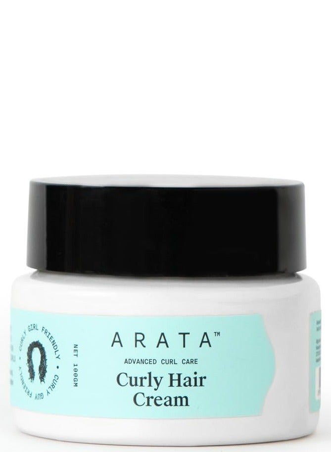 Arata Advanced Curl Care Curly Hair Cream (100 GM) For Velvety Soft Curls Intensive Moisture Curl Definition and Plant-Based Styling Abyssinian Seed Oil Soya Protein and Shea Butter CG Approved