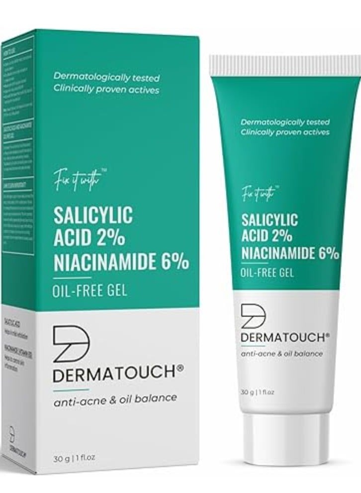 Salicylic Acid 2% Niacinamide 6% Anti-Acne Oil Free Gel For Active Acne Oil Balancing Pore Tightening 30 g