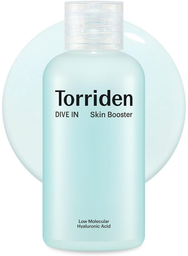 Dive-In Low Molecular Hyaluronic Acid Skin Booster 200Ml — Hydrating Facial Essence Toner For Dry Sensitive Skin, Fragrance-Free, Vegan, 6.76 Fl Oz