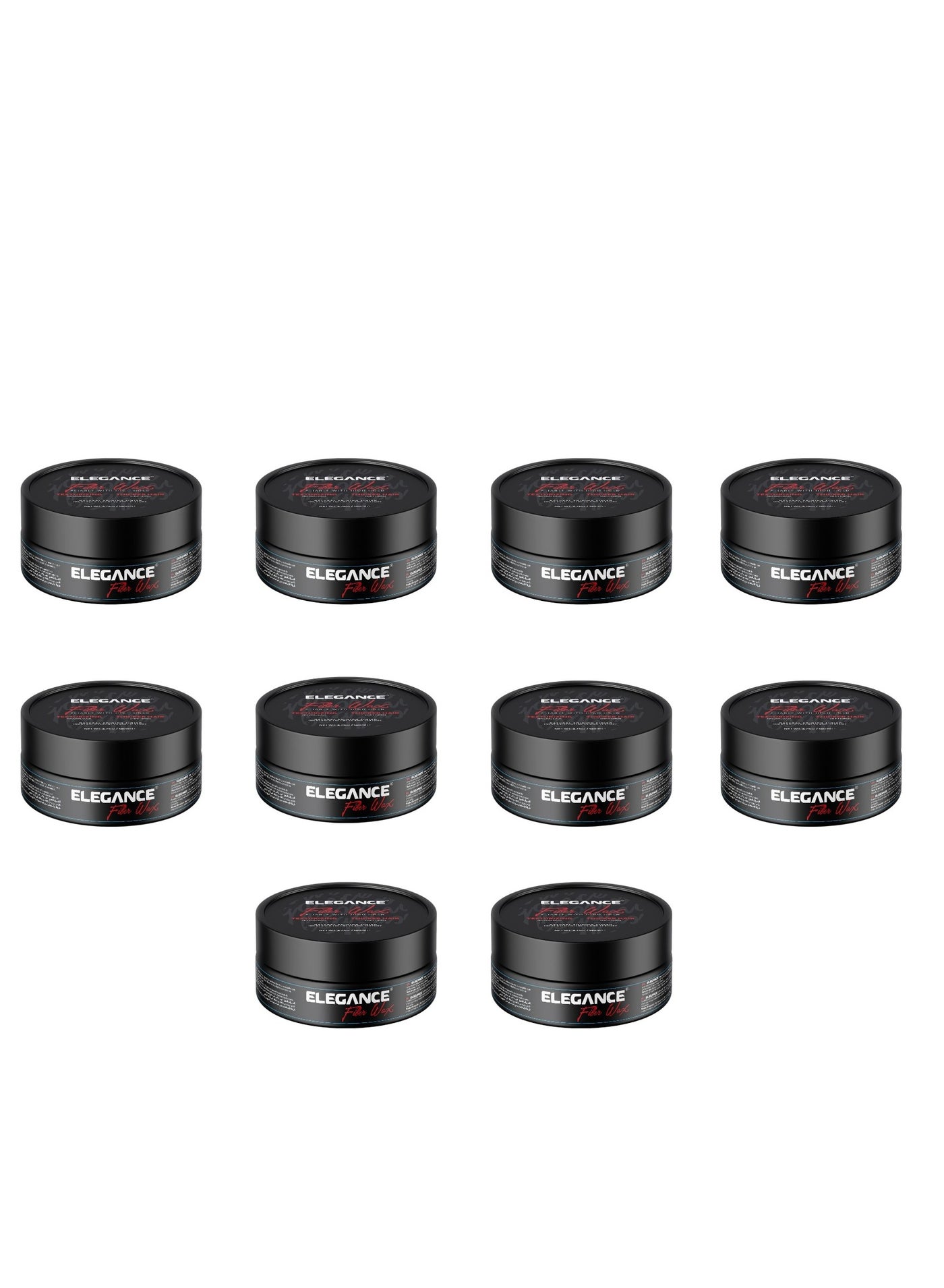 Elegance-E Series Fiber Wax 140ml – Pack of 10 | Strong Hold, Texturizing, Clear Formula