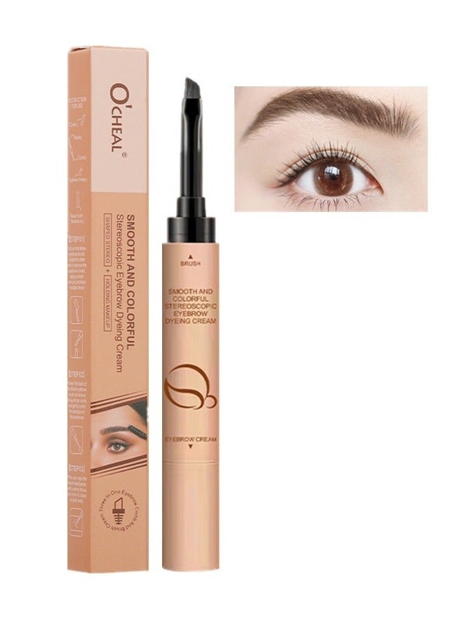 Eyebrow Dyeing Cream 2 in 1 Shaped Stereo and Holding Makeup Smooth Colorful Stereoscopic Eyebrow Cream Waterproof Sweatproof Quick Dry Eyebrow Dyeing Pencil Honey Tea 01