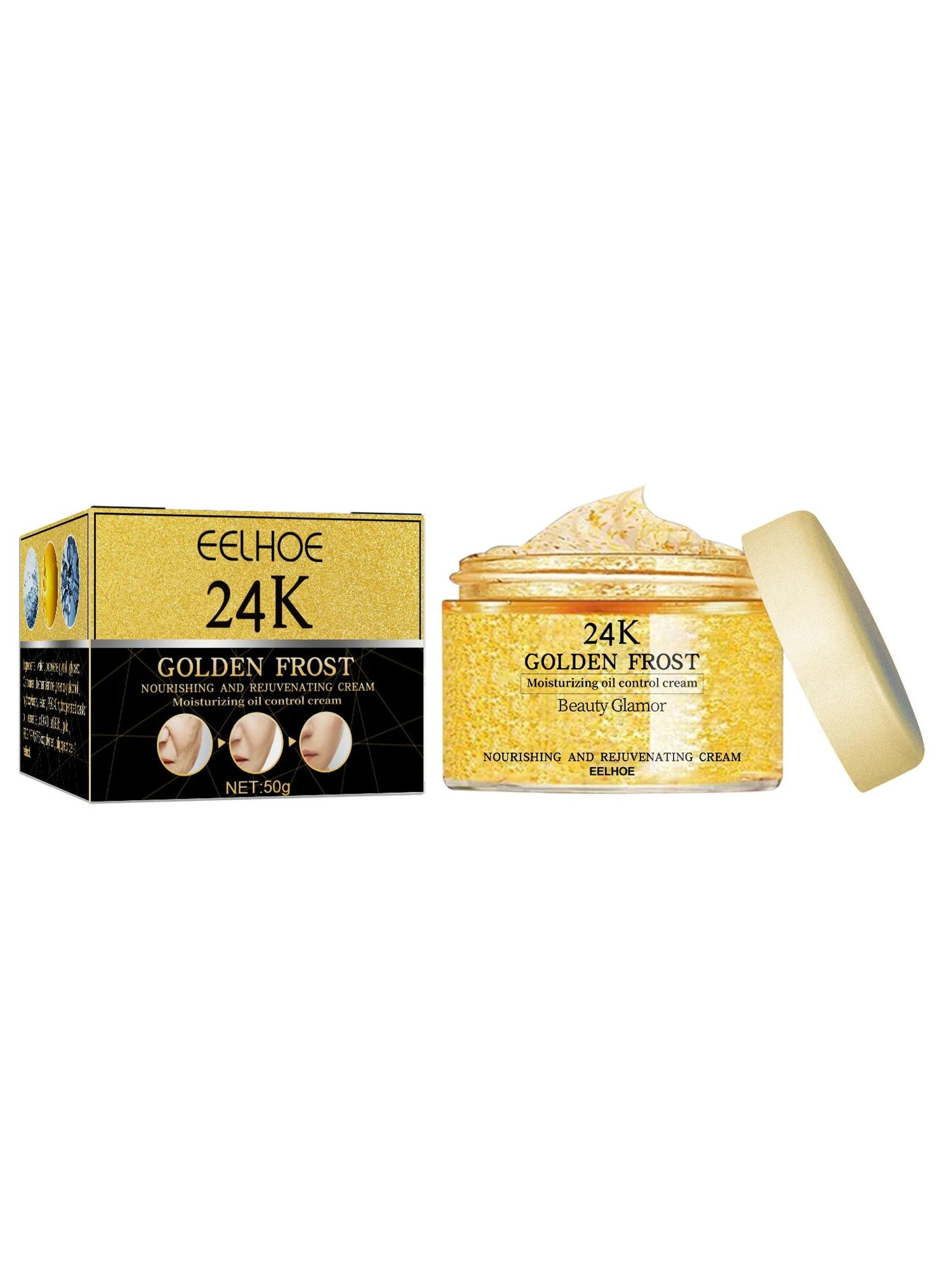 24k Gold Face Cream Reducing Fine Lines Anti Aging Wrinkles Removal Lifting Firming Deeply Moisturizing Skin Repair Facial Cream