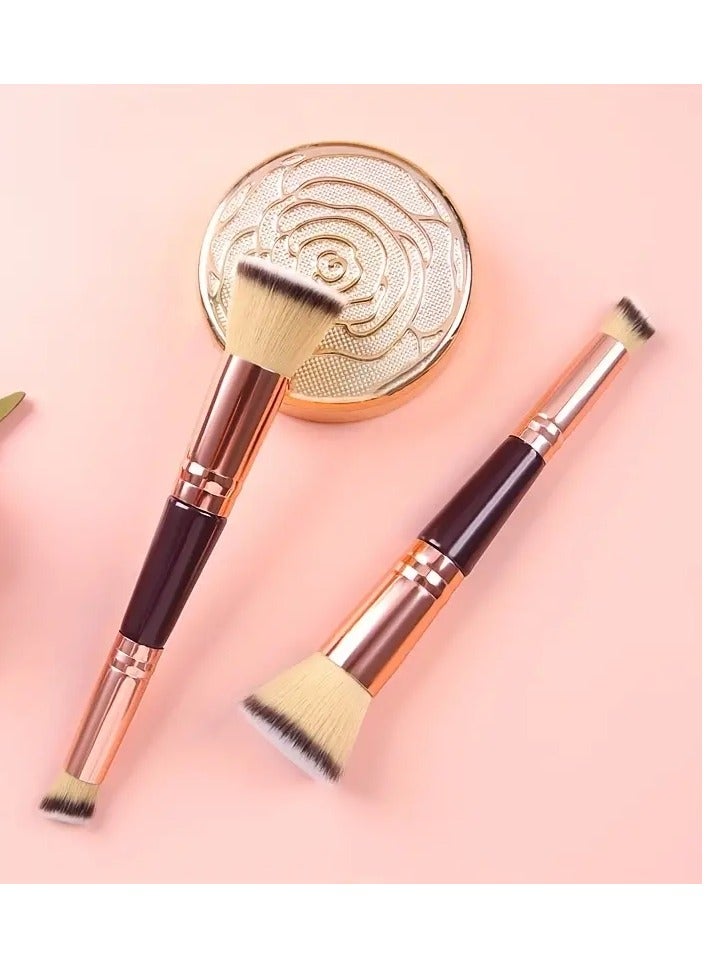 1 PCS Double ended Foundation Brush Dual Purpose Makeup Brush Short Hair Foundation Brush Oblique Conclear Brush Beauty Tools