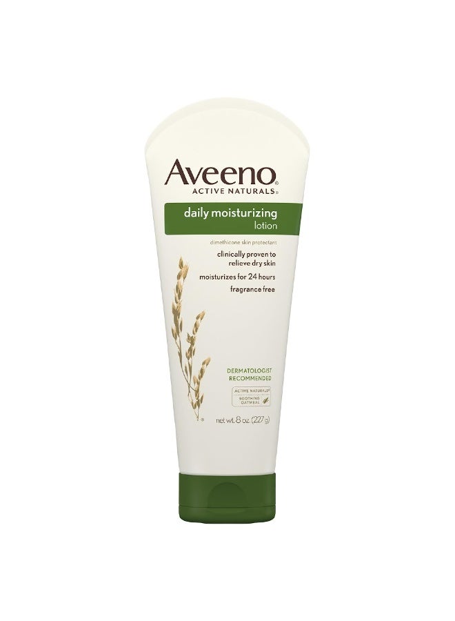 Daily Moisturizing Body Lotion with Soothing Prebiotic Oat, Gentle Lotion Nourishes Dry Skin With Moisture, Paraben-, Dye- & Fragrance-Free, Non-Greasy & Non-Comedogenic, 8 fl. oz