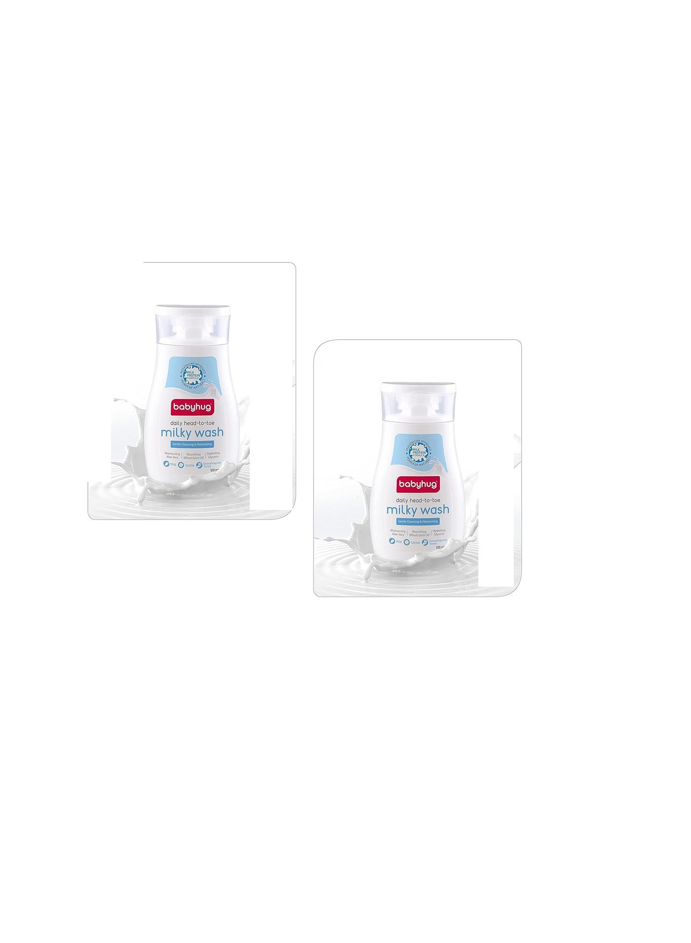 Babyhug Milk Protein Formula Daily Head to Toe Milky Wash - 100 ml (Pack of 2)