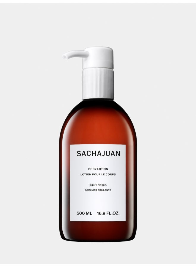 Sachajuan Body Lotion Shiny Citrus 500ml – Lightweight Hydration for Dry Body Skin, Shea Butter & Lemon, Non-Greasy Moisture for Flakiness Relief 500ml