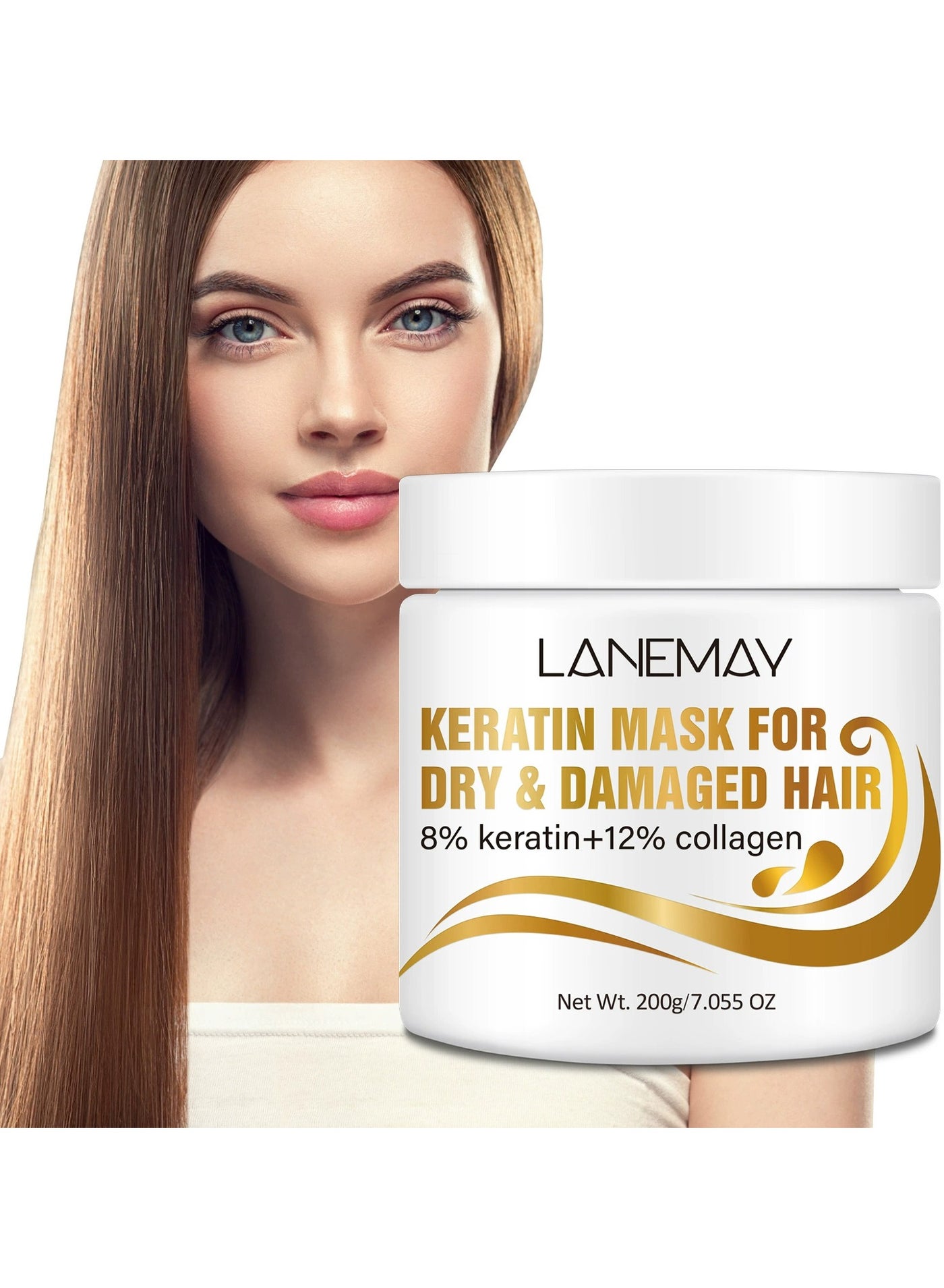 Keratin Hair Mask – Deep Conditioning Hydrating Anti-Frizz Repair, Smooth Soft Hair Treatment