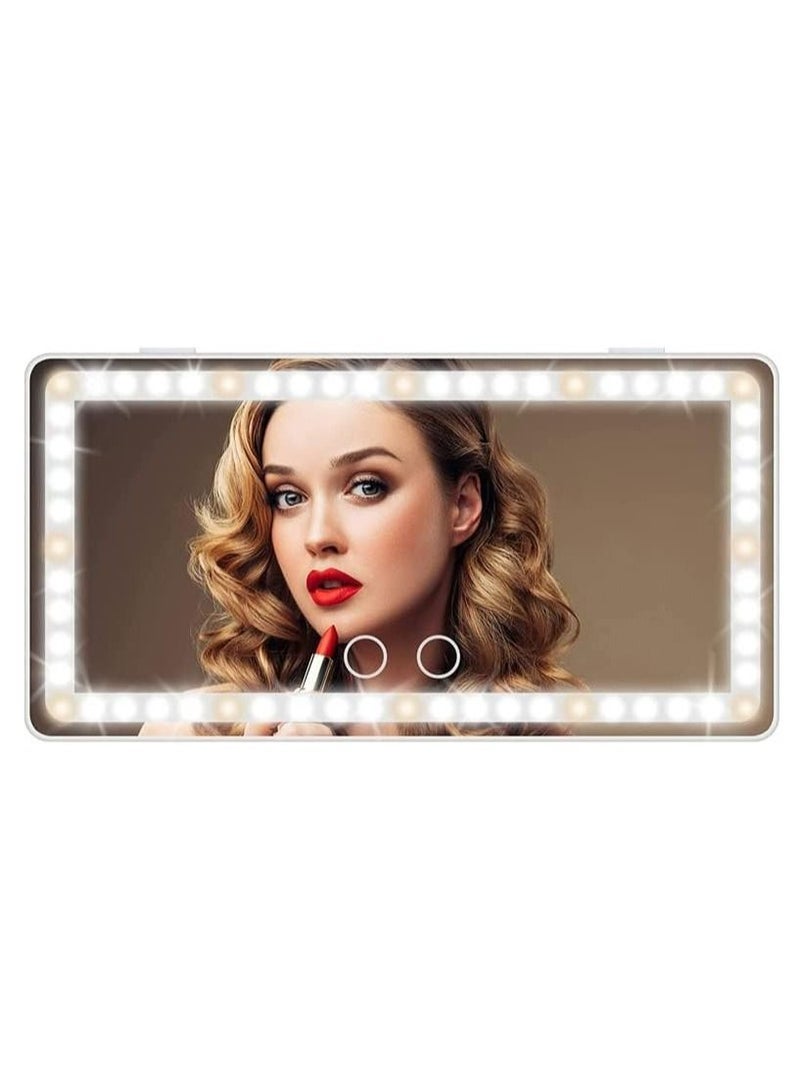Car Visor Vanity Mirror With Led Lights, Car Mirror Light Rechargeable Makeup Mirror With 3 Light Modes, Car Visor Mirror, Car Vanity Mirror For Car Truck SUV, White