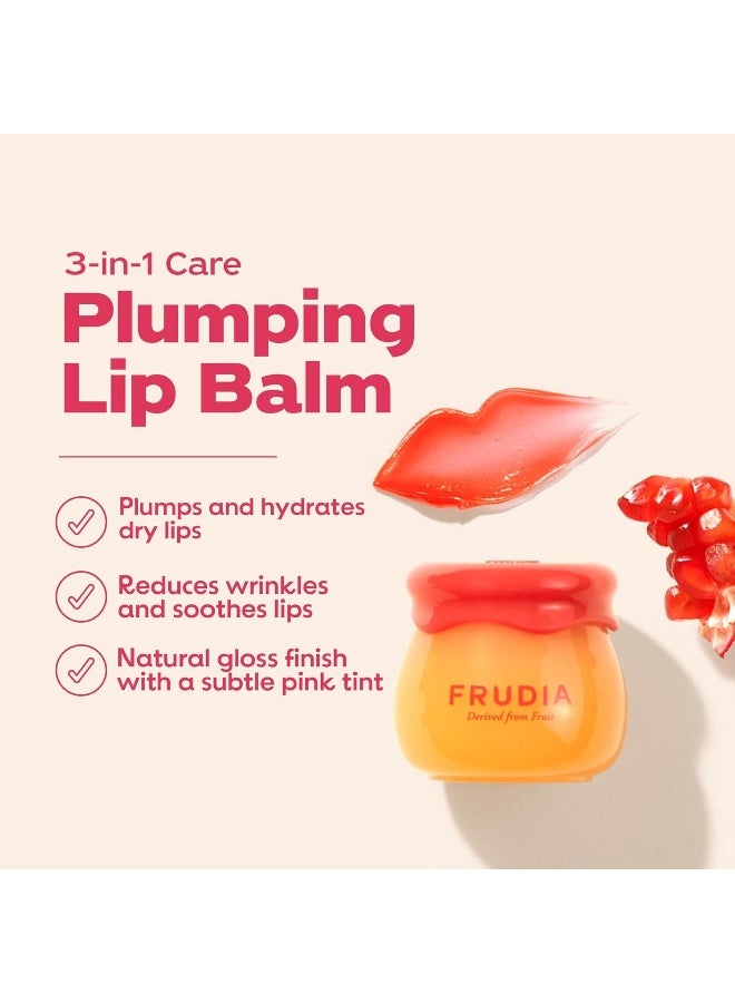 Pomegranate Honey 3-in-1 Lip Balm 10ml — Moisturizing, Plumping & Tinted Lip Care — Glossy Hydrating Lip Balm for Soft, Smooth Lips, 0.33 oz - image 2