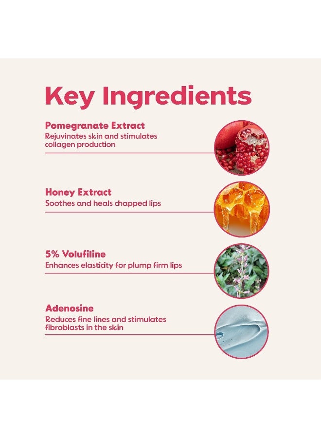 Pomegranate Honey 3-in-1 Lip Balm 10ml — Moisturizing, Plumping & Tinted Lip Care — Glossy Hydrating Lip Balm for Soft, Smooth Lips, 0.33 oz - image 3