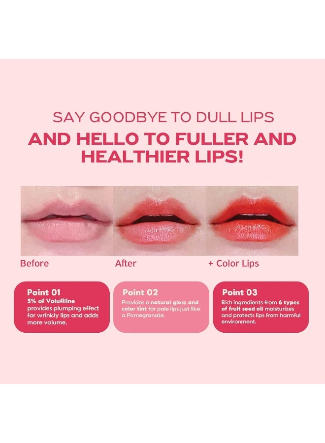 Pomegranate Honey 3-in-1 Lip Balm 10ml — Moisturizing, Plumping & Tinted Lip Care — Glossy Hydrating Lip Balm for Soft, Smooth Lips, 0.33 oz - image 4