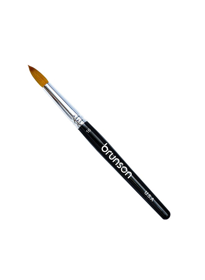 Acrylic Nail Brush 1pc Pure Sable Hair Professional Nail Art Painting Brush for Manicure Pedicure Kolinsky Brush for Acrylic Application Nail Extensions and 3D Nail Carving Size 16