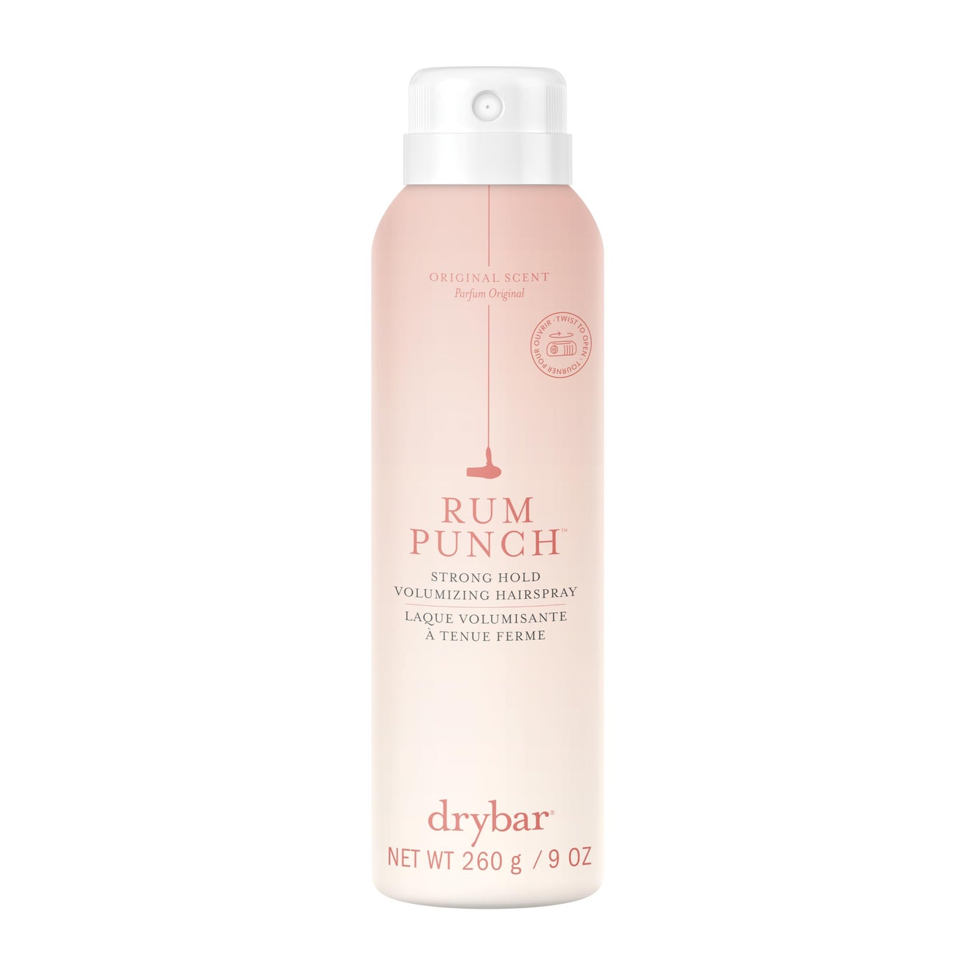 Drybar Rum Punch Strong Hold Volumizing Hairspray | Holds Style for 24 Hours and Instantly Doubles Volume,* No Flakiness or Buildup, Maximum Hold for Hair Styles and Updos, Vegan & Cruelty Free