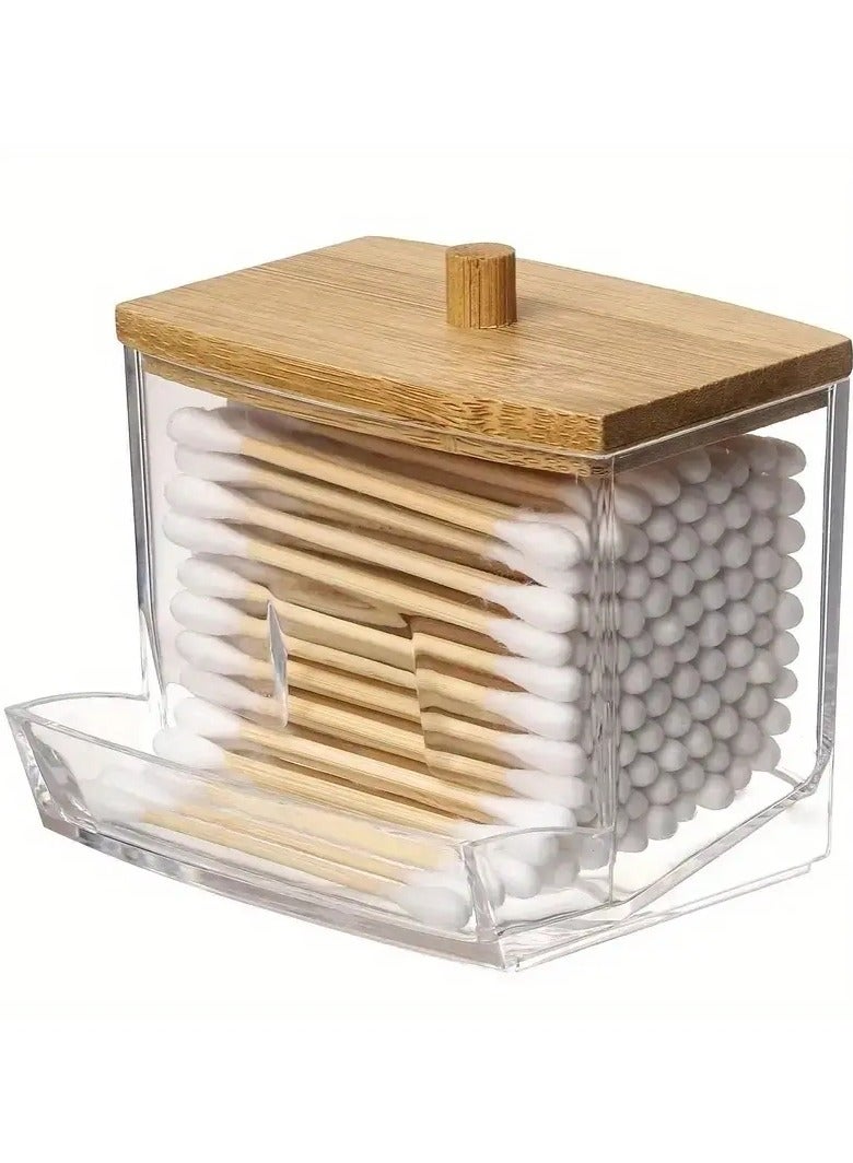 1pc Cotton Swabs Storage Holder Acrylic Transparent Cotton Swabs Box Cotton Pads Holder