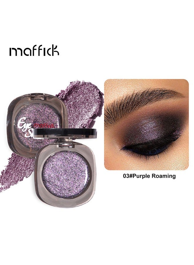 Mirror Glitter Drill Eyeshadow-High Velvet Texture,Waterproof, Sweat Resistant, & Long-lasting, Monochrome Eyeshadow 03#Purple Roaming
