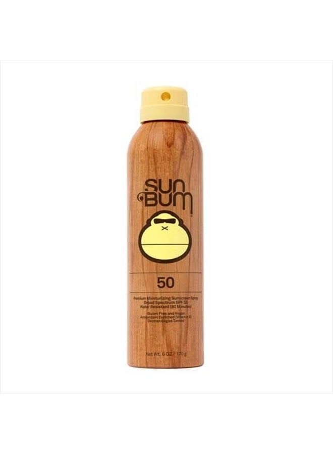 Original SPF 50 Sunscreen Spray |Vegan and Hawaii 104 Reef Act Compliant (Octinoxate & Oxybenzone Free) Broad Spectrum Moisturizing UVA/UVB Sunscreen with Vitamin E | 6 oz