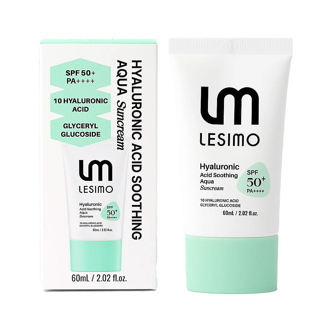 Stayve Lesimo Professional Skincare Solution – Advanced Korean Beauty Treatment  Hyaluronic Acid Soothing Aqua Suncream  60ml  - SPF 50+ PA++++ – Invisible Korean Face Sunscreen, No White Cast, Broad Spectrum UVA/UVB Protection, Hydrating for All Skin Types LHASAS