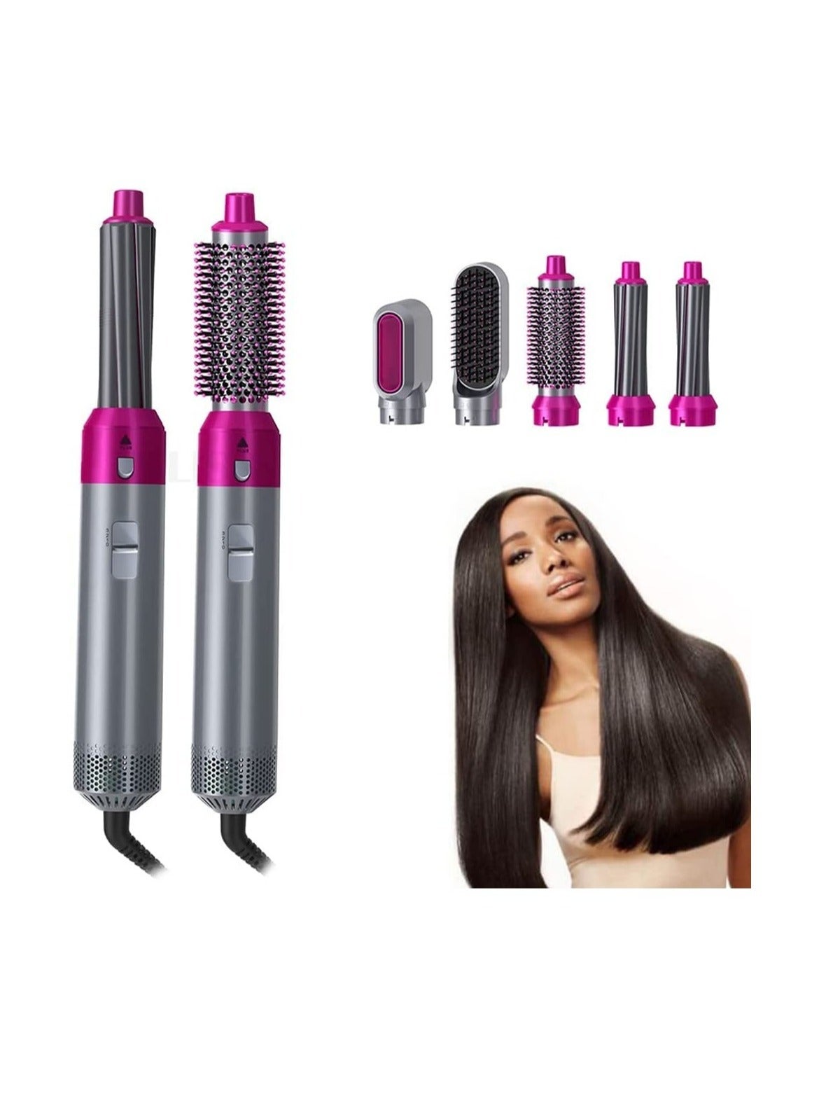 5 in 1 Hair Dryer Brush with Hair Volumizer,Hot Air Brush,Scalp Massager,Curler and Straightener for Women Hair Styling
