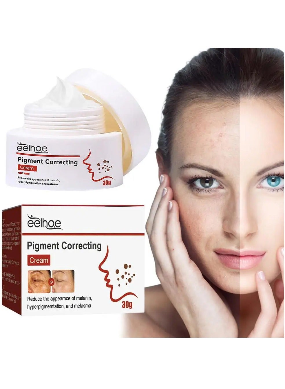 EELHOE Pigment Correcting Cream Freckles Removal Cream Pigment Correcting Serum Remove Melasma Age Spots Sunspots Whitening Freckle Removing Cream Effective Brightening Essence Remove Pigment Melanin
