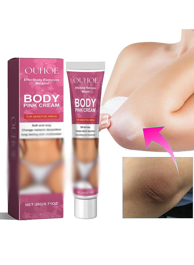 Body Pink Cream-Snow Bleach Cream for Private Part Underarm Whitening, Dark Skin Bleaching Cream for Dark Spots, Face and Body Skin Lightening Bleaching Cream for Intimate Areas Brightening
