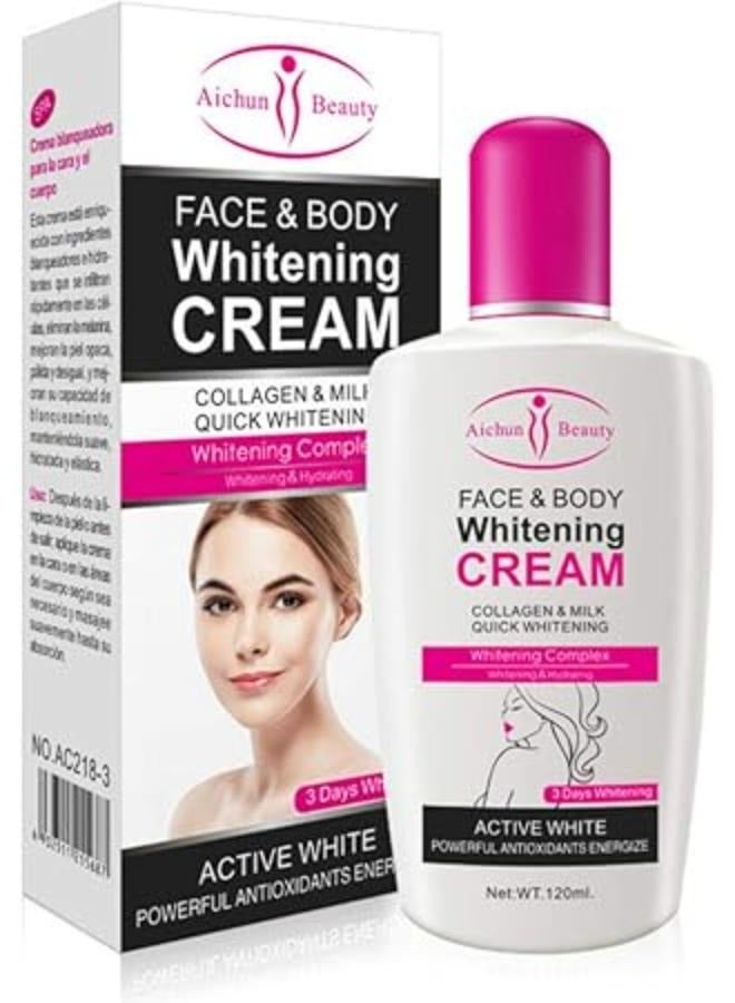 Quick Whitening Complex Collagen Milk Face & Body Cream Power Antioxidants 120 ml